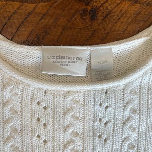 Liz Claiborne Ivory Cotton Knit Tank - Picture 2 of 2